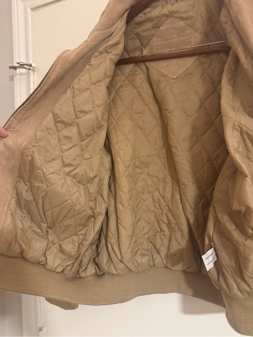 Preston & York Beige Suede Bomber Jacket - Picture 8 of 8